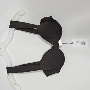 NWT WeWoreWhat Claudia Top Black Padded Swim Top Size Medium
